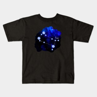 Gemini Constellation in Blue Sapphire - Star Signs and Birth Stones Kids T-Shirt